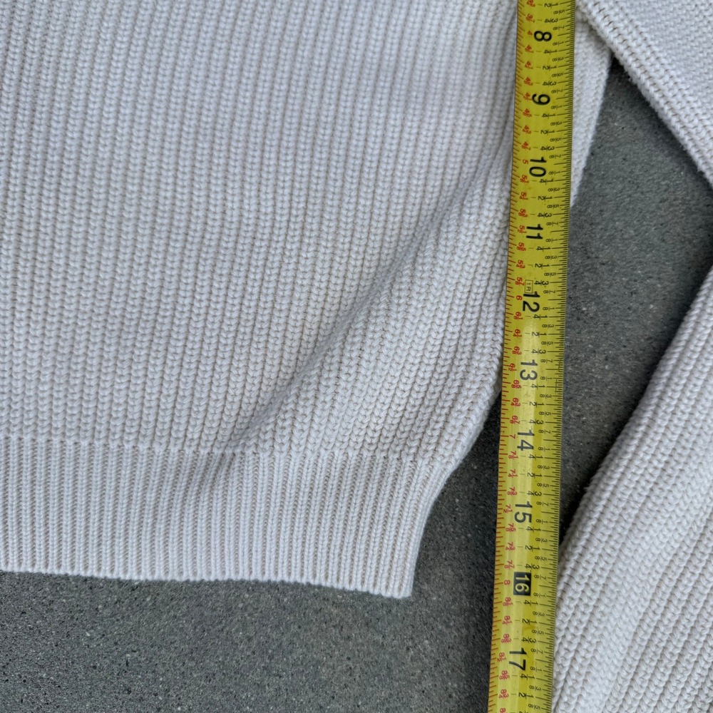 Brandy Melville Cream White Cotton Ribbed V-Neck Button Cardigan Sweater Size S - Picture 3 of 7